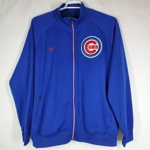Nike Chicago Cubs XXL Blue Full Zip Knit Jacket Stitched Genuine Merchandise EUC